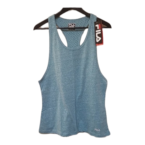 Fila Athletic Tank Top Size S Racerback Turquoise Polka Dot Gym Workout NEW $45 - Picture 3 of 6